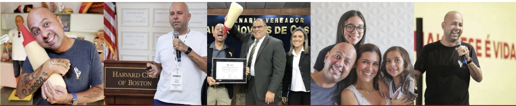 Thiago Careca palestrando e com a família